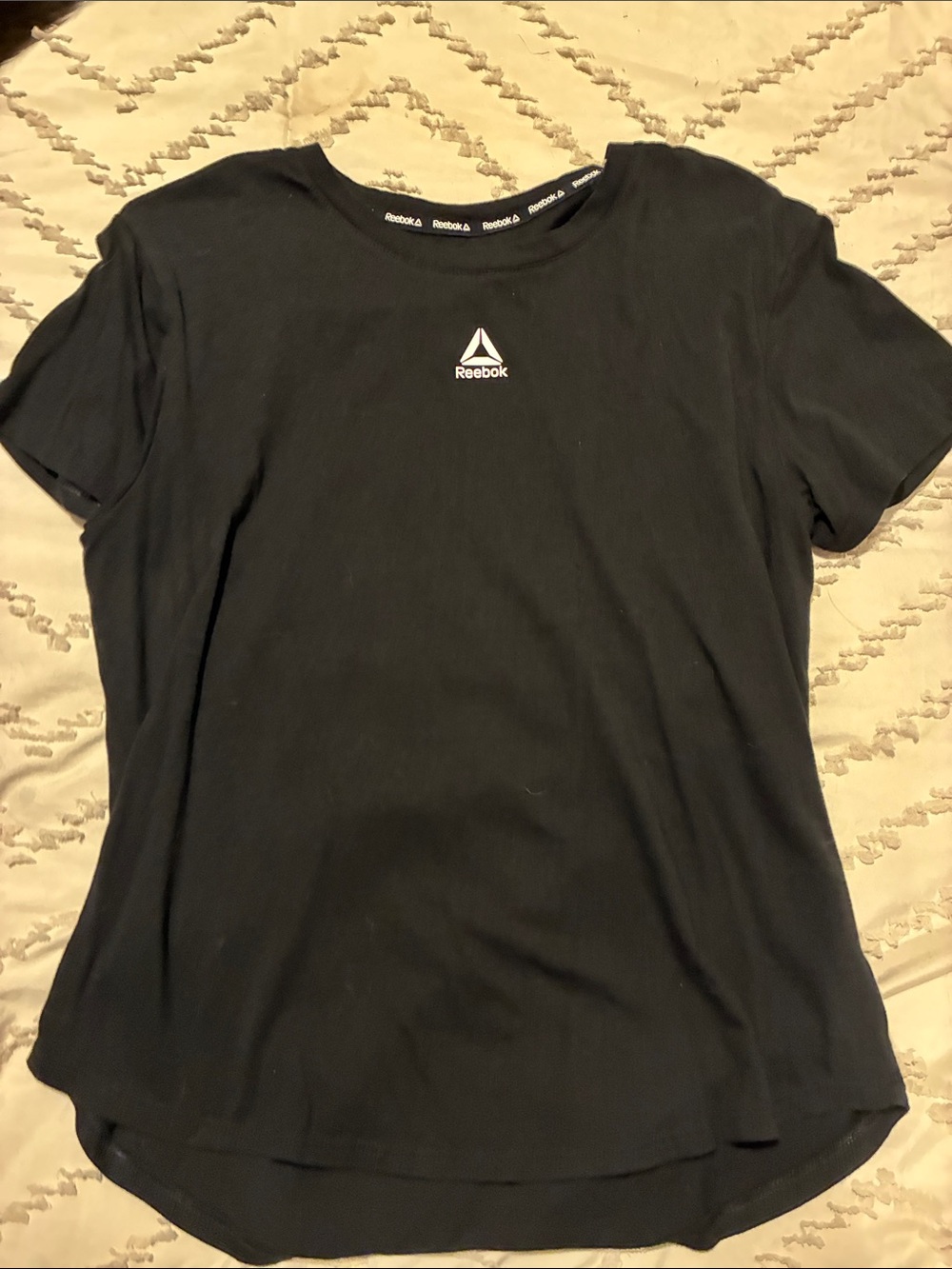 Reebok Black Short Sleeve Crew Tee with Center Logo